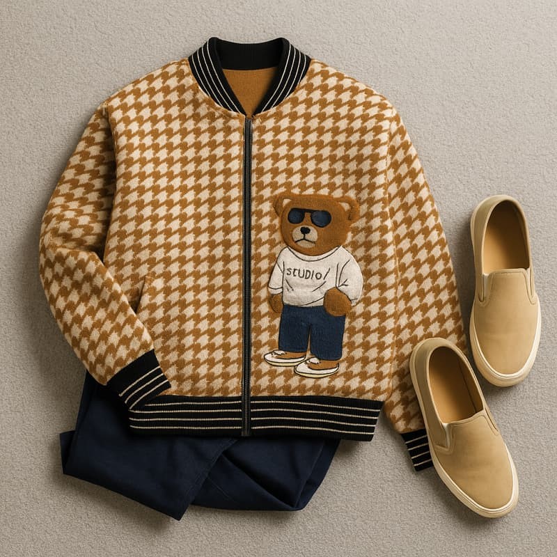 بامبر زنانه طرح تدی - قهوه ای